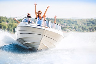 speed boat on the water
