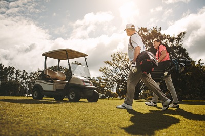 Golf cart on the green