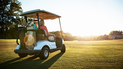 Golf cart on the green